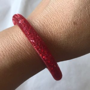 Mesh and crystal bracelet